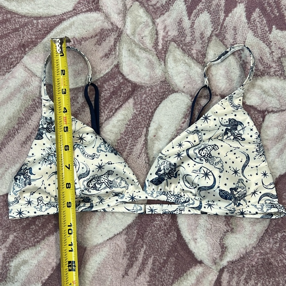 ASOS Design Celestial Print Satin Triangle Bra & High-Waist Briefs Set - Picture 8 of 14